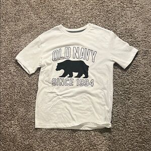 Old Navy White Tee with Bear Graphic